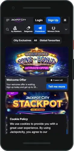 Jackpot City official site
